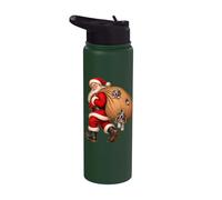 Santa Claus Delivering Great Dane Presents Naughty Puppies Stainless Steel Insulated Water Bottle
