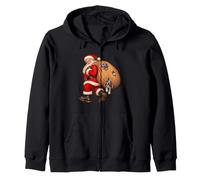 Santa Claus Delivering Great Dane Presents Naughty Puppies Zip Hoodie