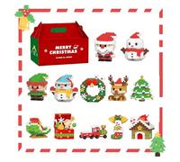 Santa Claus Design Building Block Sets, Christmas-themed Building Block Decorations, Mini Building Figurines, Christmas Trees, Christmas, New Year And Birthday Gifts, Party Gifts(12PCS)