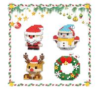 Santa Claus Design Building Block Sets, Christmas-themed Building Block Decorations, Mini Building Figurines, Christmas Trees, Christmas, New Year And Birthday Gifts, Party Gifts(4PCS(A))