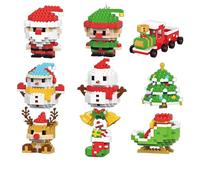 Santa Claus Design Building Blocks Set, 12 Pack Christmas Theme Building Blocks Ornaments, Mini Building Figures, 2026 New Year Birthday Gifts, Party Favors, Christmas Tree (Random 3 pieces)