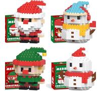 Santa Claus Design Building Blocks Set, 2025 New Christmas Theme Building Blocks Ornaments, Christmas Stocking Stuffers Gifts(4PCS-C)