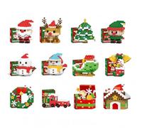 Santa Claus Design Building Blocks Set, 2025 Upgraded Festive Mini Decorative Figures, Christmas Theme Building Blocks Ornaments, Xmas New Year Birthday Gifts (1SET)