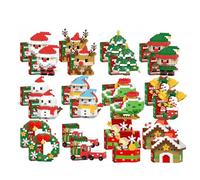 Santa Claus Design Building Blocks Set, 2025 Upgraded Festive Mini Decorative Figures, Christmas Theme Building Blocks Ornaments, Xmas New Year Birthday Gifts (2SET)