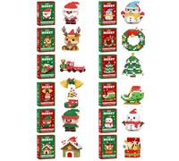 Santa Claus Design Building Blocks Set,6/12PCS Christmas Theme Building Blocks Ornaments,2026 New Mini Holiday Figures, DIY Xmas Tree Decor,Birthday Gifts, Party Favors (12PCS)