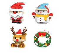 Santa Claus Design Micro Building Blocks Set,2025 Christmas Building Blocks Theme Ornaments, Mini Xmas Decorations, Christmas Stocking Stuffers Gifts for Kids, Adults, Family(4, Set A)