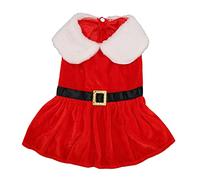 Santa Claus Dog Christmas Dress Skin-friendly Breathable Stretch Pet Winter Clothes Small Dogs And Cats Gold Velvet Imitation Rabbit Holiday Warm Wear Chihuahua Pomeranian (M)