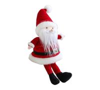 Santa Claus Doll - 9x6x20cm Christmas Decor Figure, Plush Festive Toy Statue, Handmade xmasCharacter Ornament | Holiday Shelf Accent For Living Room, Bedroom, Fireplace, Office, Party Display Gift
