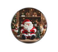 Santa Claus Doll Reindeer Model Fridge Sticker Funny Fridge Magnets Novelty Round Fridge Magnets Reusable for Whiteboard, Locker, Kitchen, Office- Strong Decor Magnetic Stickers