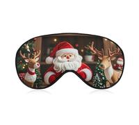 Santa Claus Doll Reindeer Model Sleeping Mask, Light Blocking Eye Mask, Comfortable and Soft, Eye Cover with Elastic Band, Suitable for Men and Women, Suitable for Travel/Sleeping