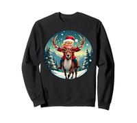 Santa Claus Donald Trump Outfit Xmas Holiday Tee Sweatshirt - Unisex Adult & Kids - Black - S