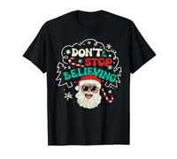 Santa Claus Don't Stop Believing Funny Christmas Groovy Xmas T-Shirt