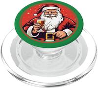 Santa Claus Drinking a Beer Old-Fashioned Retro Vintage PopSockets PopGrip for MagSafe
