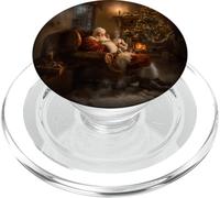 Santa Claus Drinking Coffee Cozy Christmas Holiday Aesthetic PopSockets PopGrip for MagSafe