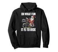 Santa Claus Driving Motorcycle Biker Christmas Motorcyclist Pullover Hoodie
