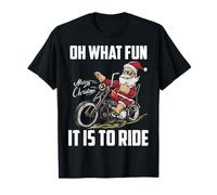 Santa Claus Driving Motorcycle Biker Christmas Motorcyclist T-Shirt