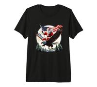 Santa Claus Eagle Ride American Flag Patriotic Christmas Premium T-Shirt