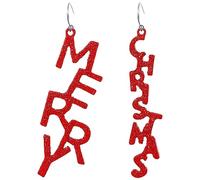 Santa Claus Earrings - Dazzling Red Crystal Christmas Tree Earrings for Women - Merry Xmas Festive Jewelry, L, Zinc, Cubic Zirconia