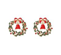 Santa Claus Earrings - Dazzling Red Crystal Christmas Tree Earrings for Women - Merry Xmas Festive Jewelry, L, Zinc, Cubic Zirconia