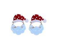 Santa Claus Earrings for Women - Festive Christmas Holiday Jewelry with Red Hat & White Beard Design
