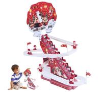Santa Claus Electric Climbing Stair Toy,Electric Climbing Slide for Santa Claus Christmas with Lights | Funny and Electric Toys for Rail Slide by B