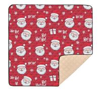 Santa Claus Faces Baby Play Mat for Floor, 50x50 inch Playpen Mat,Thicken Soft Non-Slip Tummy Time Mat for Toddlers and Infants