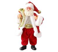 Santa Claus Figurines 7-Inch Christmas Ornament, Festive Santa Statue Holding Instruments for Tree, Shelf, Window, Table, Indoor Garden, Desktop, and Holiday Centerpiece Décor, 3.94x2.36x7.09 inches