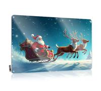 Santa Claus Flies On A Sleigh Pulled By Reindeer. Faded Decaor - Tin Wall Decor Things Hanging Wall Decor(30X40CM)