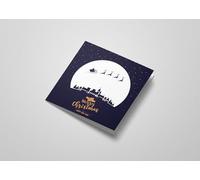 Santa Claus Flying Over the Houses Merry Christmas Greetings Card 150mm x 150mm Square - Including Envelope - GC619SQ