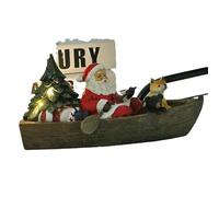 Santa Claus Hanging Figure Sculpture - 10CM Resin Christmas Statue with Scroll - Festive Holiday Ornaments for Tree, Tabletop & Home Decor - Classic Seasonal Decorative Art