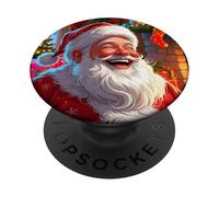 SANTA CLAUS HAPPY SMILING LAUGHING FATHER CHRISTMAS SANTA PopSockets Adhesive PopGrip