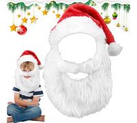 Santa Claus Hat And Costume Set - Plush 28x65cm | Santa Wig And Beard Dress Up Kit | Holiday Christmas Outfit For Parties, Home Celebration, Office, Family Photos & Festive Events