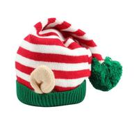 Santa Claus Hat Festive Striped Headwear with Ear