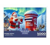 Santa Claus Impossible Hard Difficult 1000 Pieces Adult Jigsaws - Santa Mailing Letter at Postbox Educational Game Decompression for Gifts38x26cm/1000pcs