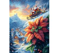 Santa Claus in A Sleigh with Reindeer 1000 Piece Jigsaw Puzzle Pack Scenery Science Fiction Teens Beginners Cognitive Development Puzzle Fans Group Play Anniversary Recycled Cardboard 1000 PCS