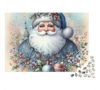 Santa Claus in Festive Wreath with SnowJigsaw Puzzle Winter Kids Beginners Cognitive Challenge Stress Relief Toy Gift 1000 Pieces 52x38cm/1000pcs