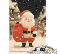 Santa Claus in Snowy Town Christmas Puzzle 1000 Pieces Jigsaws Puzzles for Adults Puzzles for Adults& Teens Age 12 Years Up 1000pcs (75x50cm)