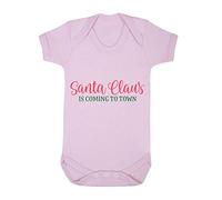 Santa Claus is Coming to Town Baby Grow Vest, 0-3 Months, Pastel Pink