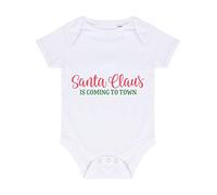 Santa Claus is Coming to Town Baby Grow Vest, 0-3 Months, White