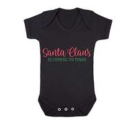 Santa Claus is Coming to Town Baby Grow Vest, 3-6 Months, Black