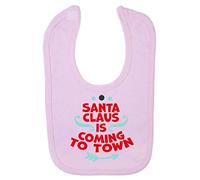 Santa Claus is Coming to Town [BCX] Cotton Baby bib - Pastel Pink