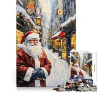 Santa Claus Is Coming to Town Jigsaw Puzzles for Teenagers 1000 Piece Brain Workout Toy Mental Relax Art Assembly Unique Gift (38x52cm)