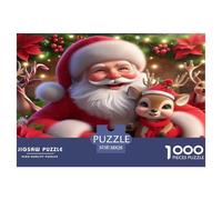 Santa Claus Jigsaw Puzzles 1000 Piece for Adults Or Families Fit Together Perfectly Learning Educational Games Christmas Holiday Home Decoration 38x26cm/1000pcs