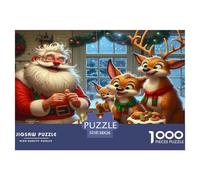 Santa Claus Jigsaw Puzzles 1000 Pieces for Adults Or Families Fit Together Perfectly for Women, Gifts for Men Christmas Holiday 38x26cm/1000pcs