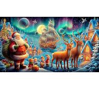 Santa-Claus Jigsaw Puzzles 1000 Pieces Fun and Challenging Family Game Puzzle Game Great Gift Idea for The Whole for Women, Gifts for Men 38x52cm/1000pcs