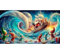Santa-Claus Jigsaw Puzzles 1000 Pieces Fun and Challenging Family Game Puzzle Game Great Gift Idea for The Whole for Women, Gifts for Men 70x50cm/1000pcs