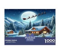 Santa Claus Jigsaw Puzzles for Adults Educational Game Difficult Challenges 1000 Piece Difficult Hard Jigsaw Puzzles for Man And Woman with Letters on Back 38x26cm/1000pcs