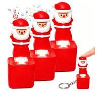 Santa Claus Keychain, USB-C Rechargeable Fidget Clicker Toy (Santa-A*3) | Real Sound and LED Flash, Cute Animal Tactile Clicker Stress Relief Sensory Toy, Christmas Stocking Fillers for Kids