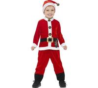 Santa Claus Kids Fancy Dress Festive Father Christmas Boys Girls Costume Outfit