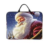 Santa Claus Laptop Case Sleeve 14 inch Shockproof Protective Notebook Case Travel Laptop Bag with Handle Waterproof Computer Cover Briefcase Handbags for Men Women